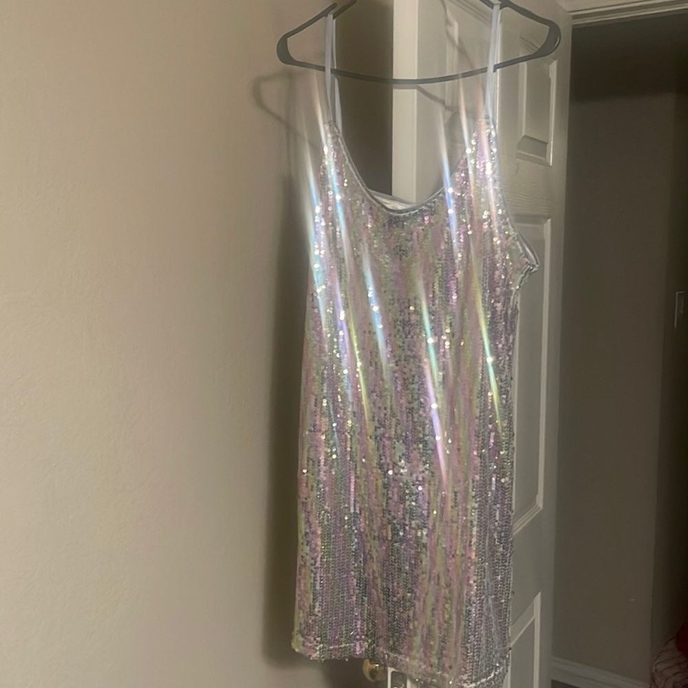 Spaghetti strap sequin dress size L